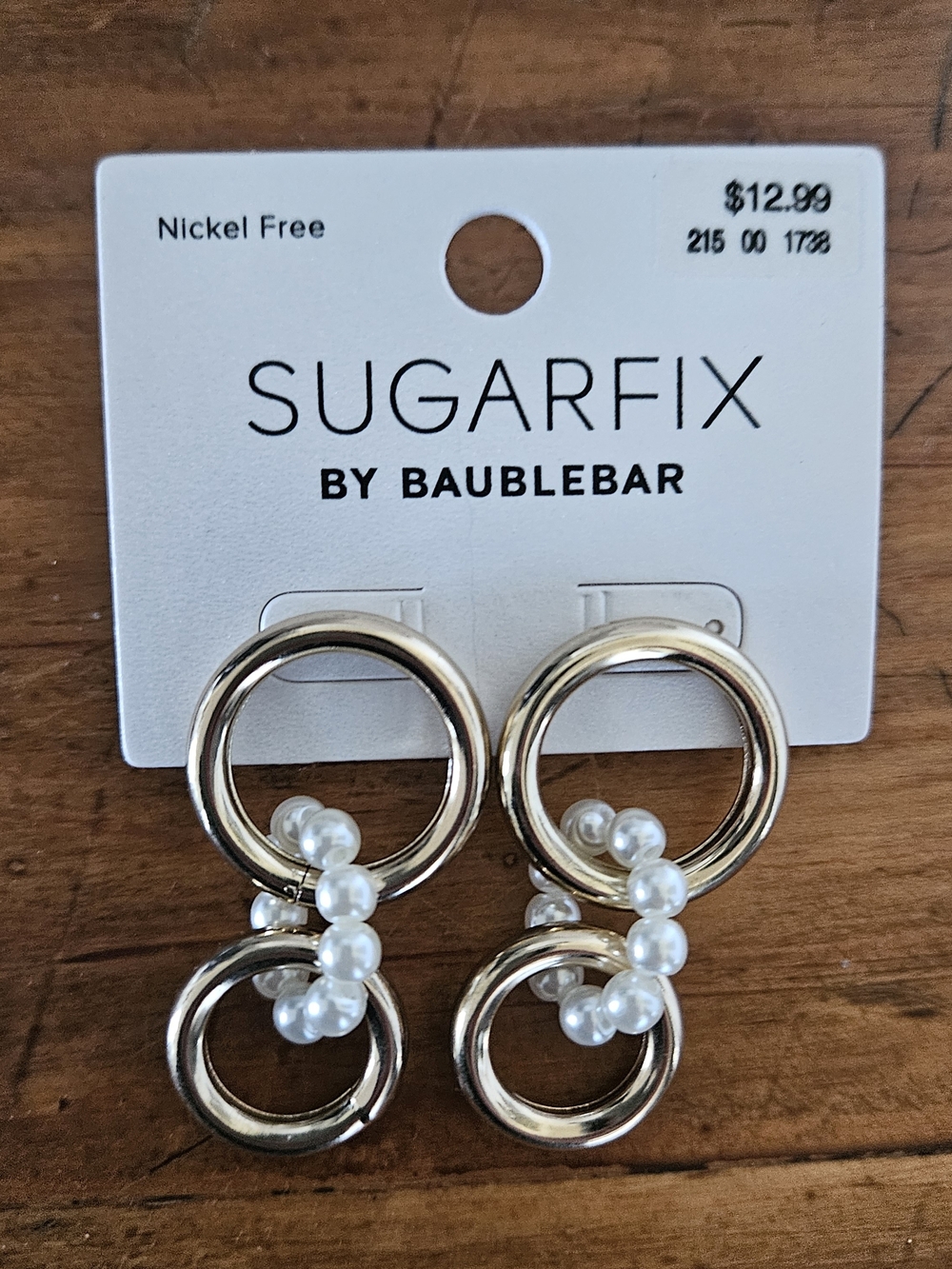 Sugarfix by BaubleBar Gold Hoop Earrings with Pearl Accents